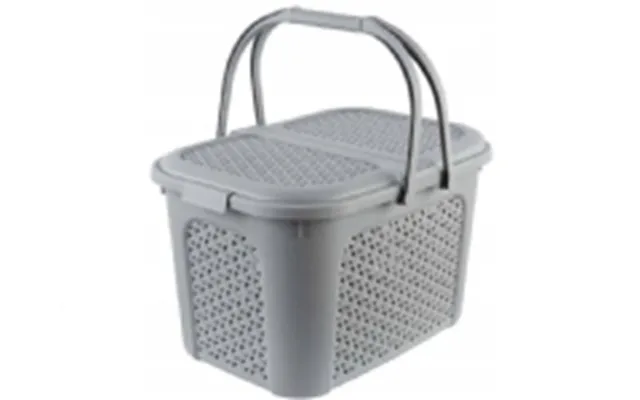 Keeeper Picnickurv Inka, 28 Liter, Nordic-red Indkøbskurv Med Låg, I Rattan-look, 2 Hanke, - 1 Stk 1065943700000