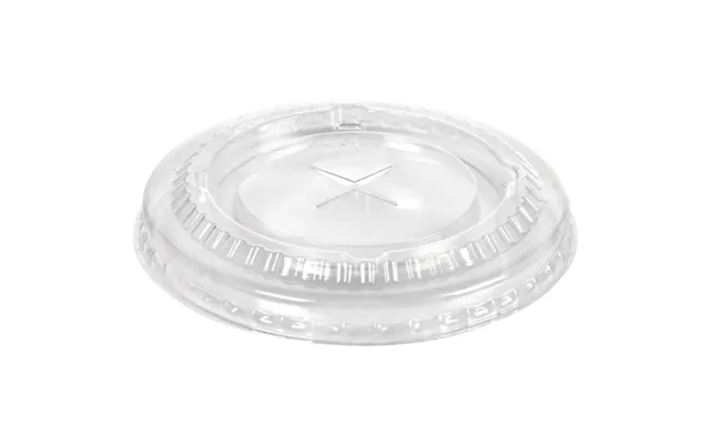 Låg, Duni Ecoecho, Ø9,3cm, Transparent, Rpet, Flat, Med Kryds - 12 Stk