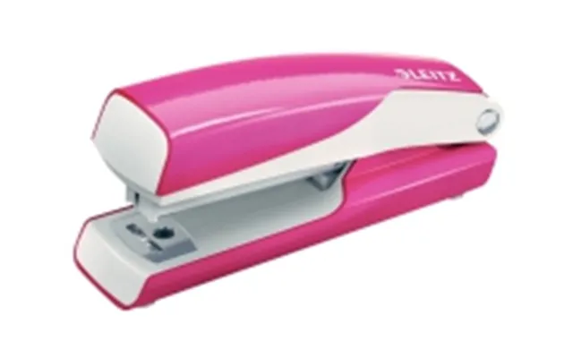 Leitz Mini Nexxt Wow 5528 Hæftemaskine, Metallic Pink, Hæftekapacitet 10 Ark, Indstiksdybde 50 Mm, Matchende Hæfteklamme