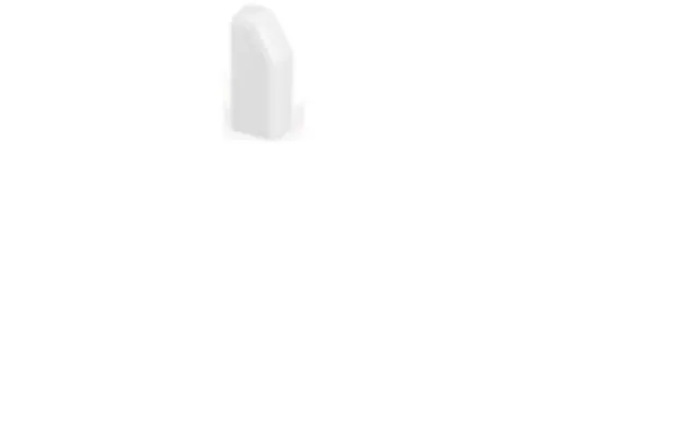 Obo Endestykke For Bredde 20 Mm Bredde 70 Mm Venstre Hvid Ral 9010 Plast