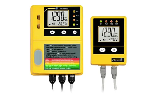 Pce Instruments Kuldioxid-måleapparat 0 - 50000 Ppm Med Temperaturmålefunktion Kalibreret Fabriksstandard