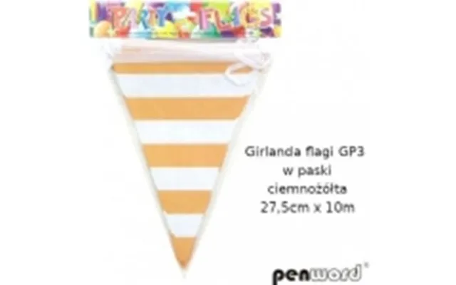 Penword Gp3 Flag Girland I Mørk Gul Striber 27 - 5cmx10m Penword