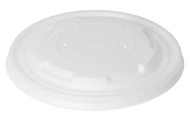 Plastlåg Ø115 Mm Bionedbrydelig Cpla Hvid Til Bowle Bæger,16 Pk X 50 Stk Krt