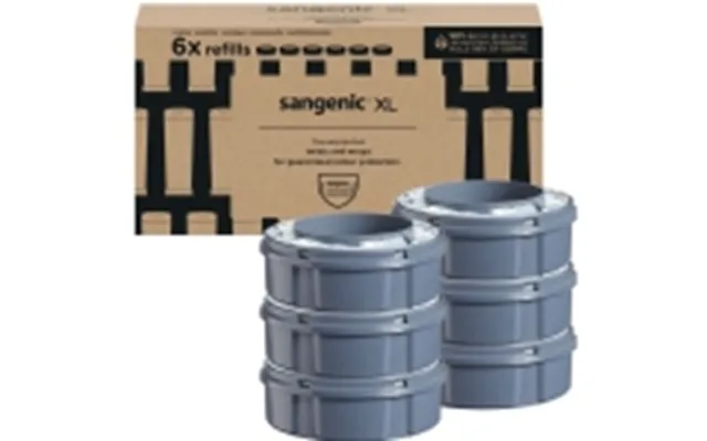 Plastrefill Twist And Click Sangenic Xl Til Blespand 17,5m Ø18cxh6cm Grå,6 Stk Krt