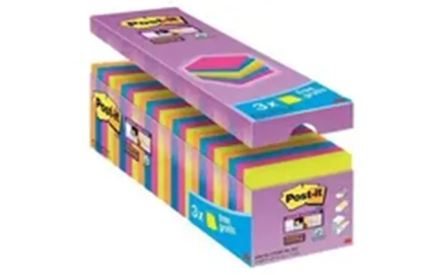 Post-it Super Sticky Notes 76x76 Mm V-pack - Med 24 Stk. Ass