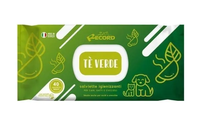 Record Italy Record New Green Tea Wipes Xl 40stk Antibacterial
