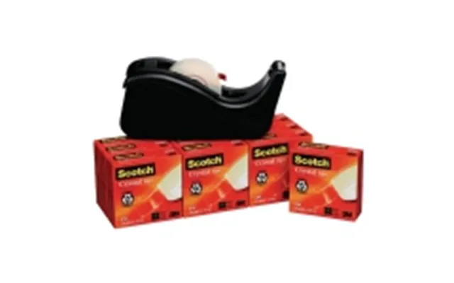 Scotch C60 Tapedispenser Sort 10 Æsker Scotch Crystal Tape 19 Mm X 33 M