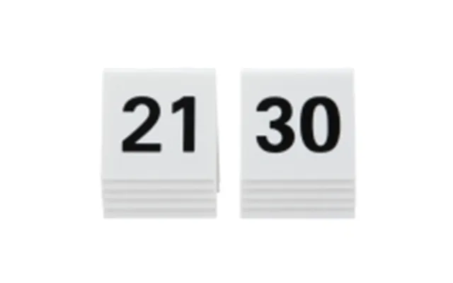 Securit Bordnumre 21-30 I Hård Hvid Akryl