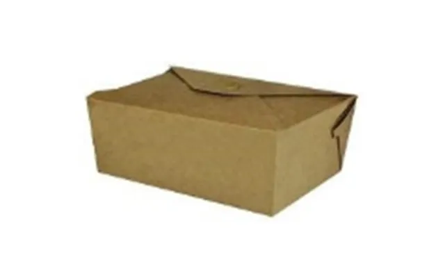 Takeaway Æske 1600 Ml 195x140x63 Mm Fsc-mærket Karton Med Biocoating Brun,4 Pk X 50 Stk Krt