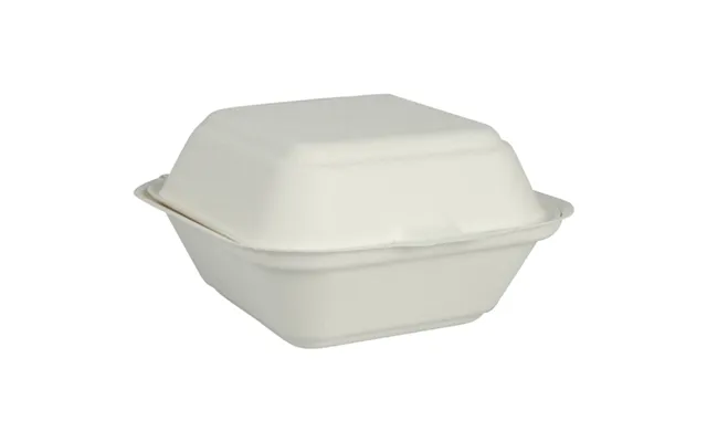 Takeaway Boks, Abena Gastro, 14,49x14,9x8cm, 1700 Ml, Hvid, Sukkerrør, 1-rums, 1700 Ml - 10 Stk