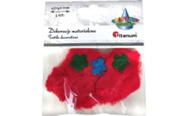 Titanum Stof Ornament Hjerter 45x40mm Rød 3stk