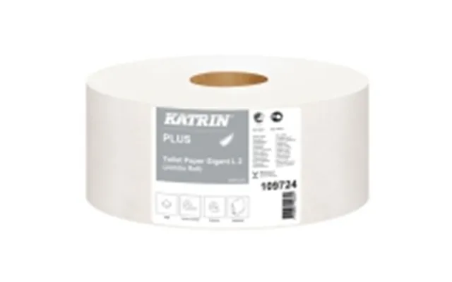 Toiletpapir Katrin Plus 2-lag Ø24 Cm 310 M Uperforeret Hvid,6 Rl Krt