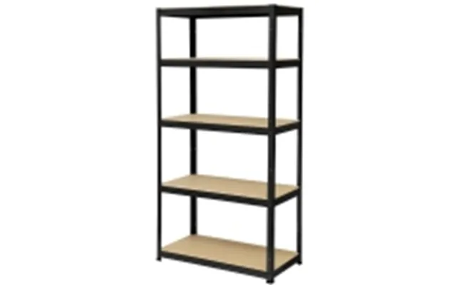 Toolcraft To-8689791 Reol Til Tunge Genstande 265 Kg B X H X T 900 X 1800 X 450 Mm Metal - Mdf Mat Forkromet Sort Trægul