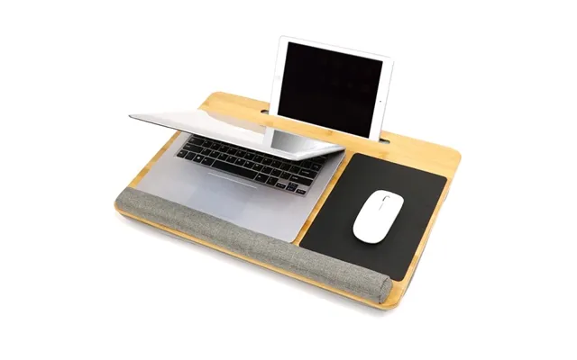 Twin Laptop Desktop With Soft Pads Bambus 550x365x75 Mm
