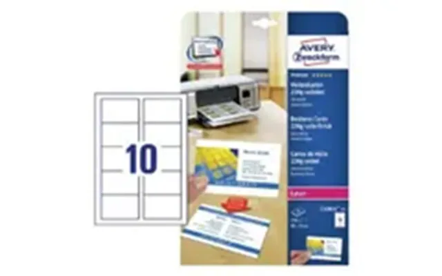 Visitkort Avery 85x54 Mm 220g Hvid Quick&clean - 25 Ark X 10 Stk