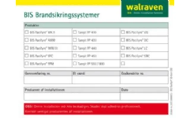 Walraven Bis Pacifyre Id-klistermærke Til Identifikation Af Rørgennemføringer