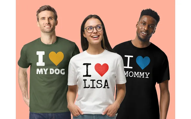 Personlig T-shirt Med Tekst - I Love product image
