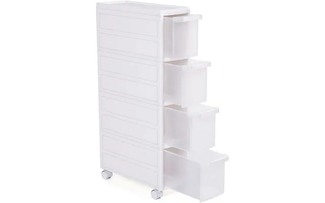 Opbevaringsvogn - Smal Rullevogn Med 4 Skuffer 84,5 X 18 X 46