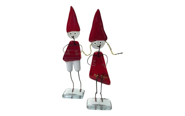 Julepynt Nisse Dreng Og Nisse Pige. Flotte Glasfigurer Sæt Kr