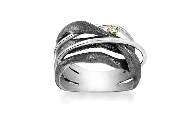 Rabinovich Large Silver Ring With Brilliant Surrounded With 14 Kt product image