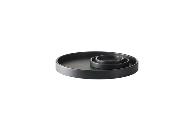 Sej Design Rund Serveringsbakke. Sort Gummi Bakke, 3 Størrelser