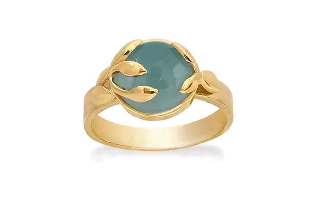 Smuk Fingerring Forgyldt Med Blå Calcedon Sten. Rabinovich Design Smykker Str