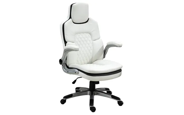 Ergonomisk Kontorstol Med Foldbare Armlæn Læder Hvid 69 X 67 X 113-121 Cm product image