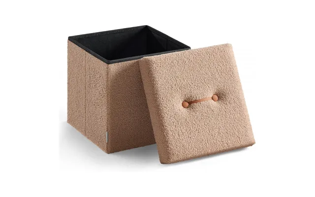 Pouffe With Fleece Surface In Brown With Opbevaring - 38 X 38 X 38 Cm product image