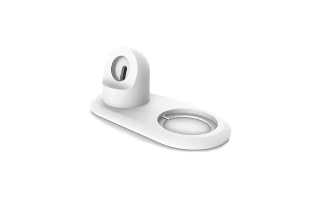 Smart Silikone Stander Til Apple Watch & Magsafe Oplader - Hvid