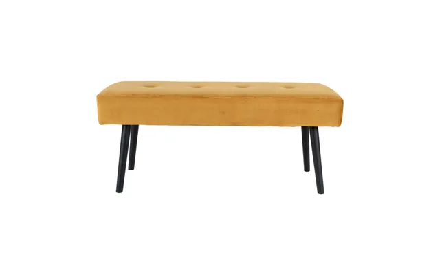 Bænk I Sennepsgul Velour 100 Cm