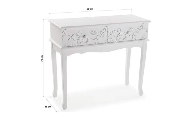 Entrebord Med 2 Skuffer Og Flotte Udskæringer 35 X 78 X 90 Cm