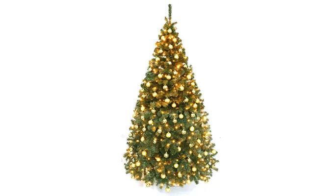 Juletræ 240 Cm Med Led Lys Og Guld Kugler product image