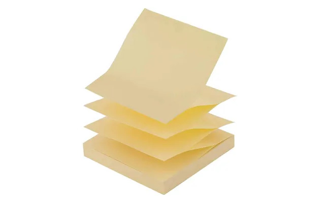 Notesblok Alternativ - 12 Stk. Gul Zig Zag 76x76mm Med 100 Ark Pr