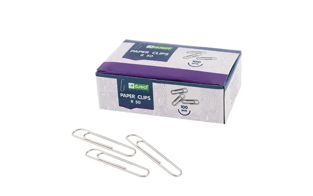 Papirclips 50 Mm - 100 Stk. Sølvfarvede Clips
