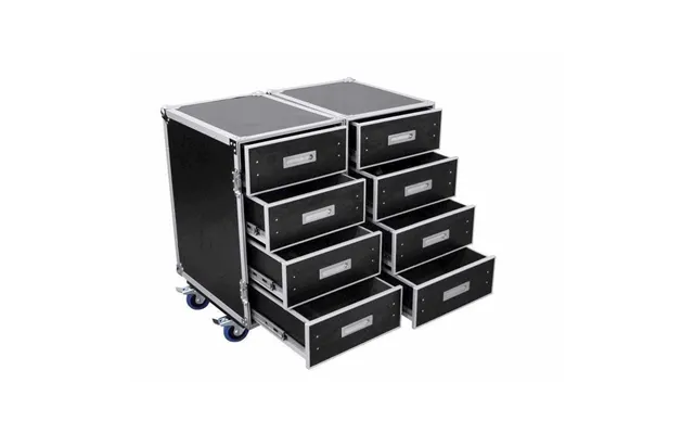 Dobbelt Skuffe Flightcase Med Hjul. 115 X 46,5 X 88 Cm.