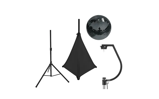 Spejlkugle Sæt. 30 Cm. Sort. Med Stativ & Sort Cover