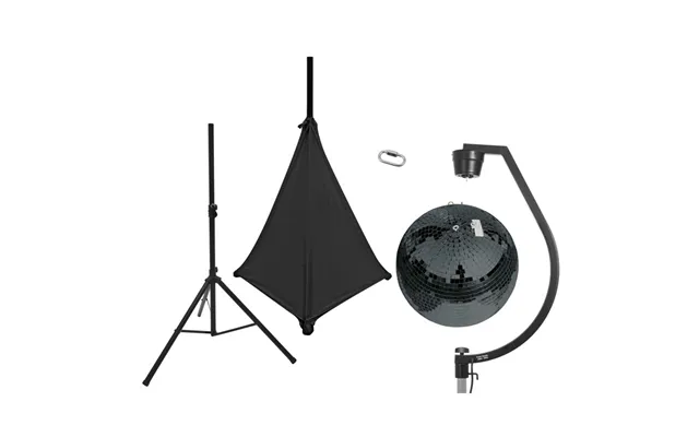 Spejlkugle Sæt. 50 Cm. Sort. Med Stativ & Sort Cover