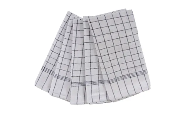 5 Paragraph. Kokkeviskestykker - 50x100 Cm White Tea Towels With Black Cubes product image