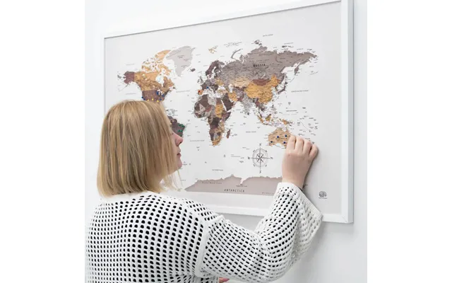 World Map With Needles On Canvas Desert product image