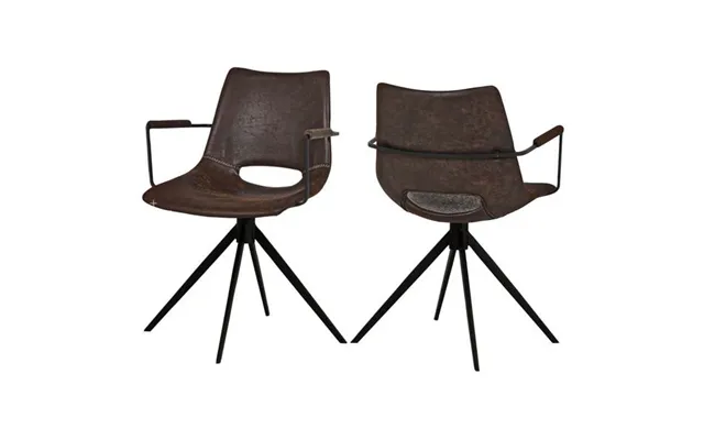 Cayman Spisebordsstol Med Drejefunktion Og Armlæn - Topper Dark Brown