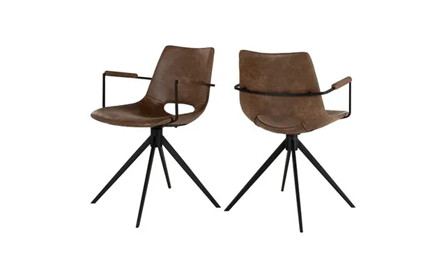 Cayman Spisebordsstol Med Drejefunktion Og Armlæn - Topper Light Brown