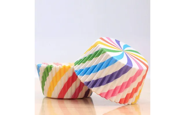 100x Stribede Muffinforme