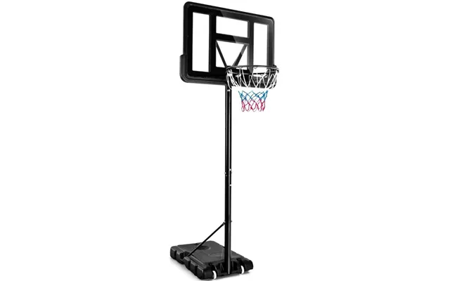 130 - 305 Cm Basketballstativ Med Net & 2 Hjul, Højdejusterbar Sort