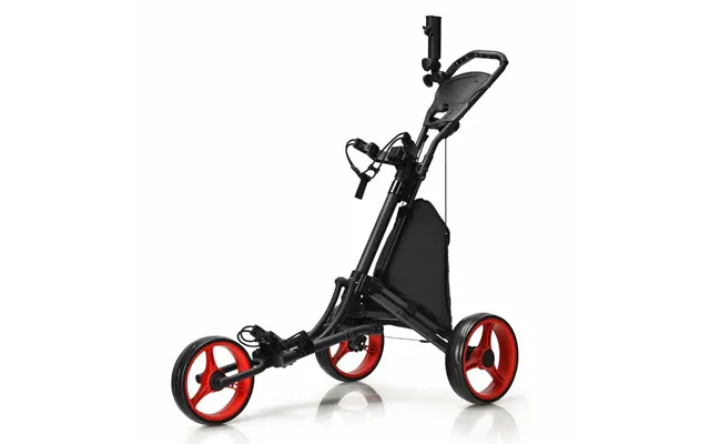 3 Hjul Golfvogn Lavet Af Aluminium Med Paraplyholder & T-stykke Holder & Opbevaringstaske