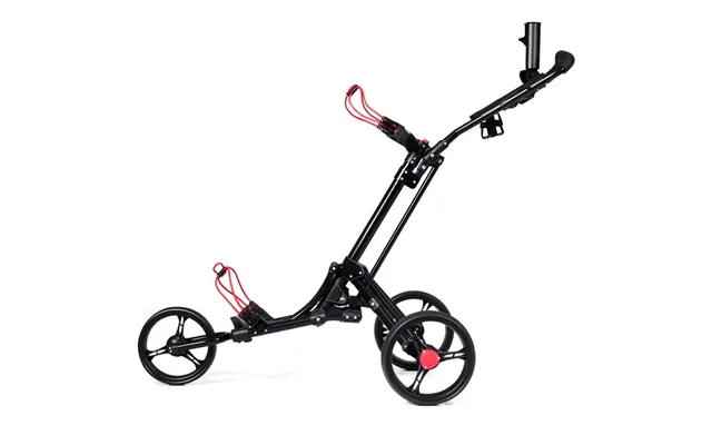 3-hjulet Golfvogn Golfvogn Golf Foldbar Enkel Push And Pull Vogn Sort