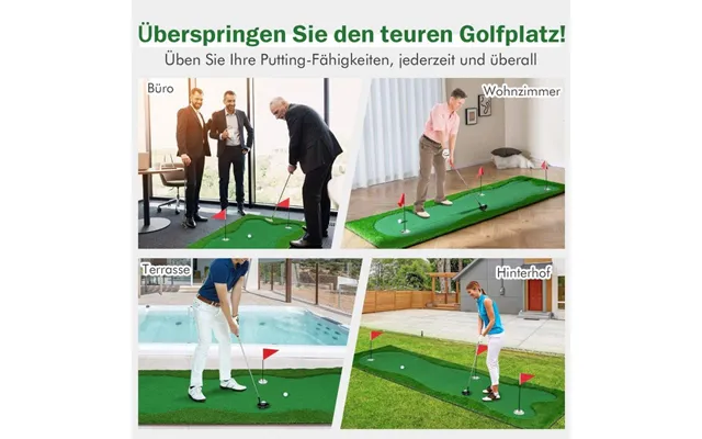 300 X 100 Cm Golf Puttemåtte Golfmåtte Med Kunstgræstræningsmåtte Til Home Green