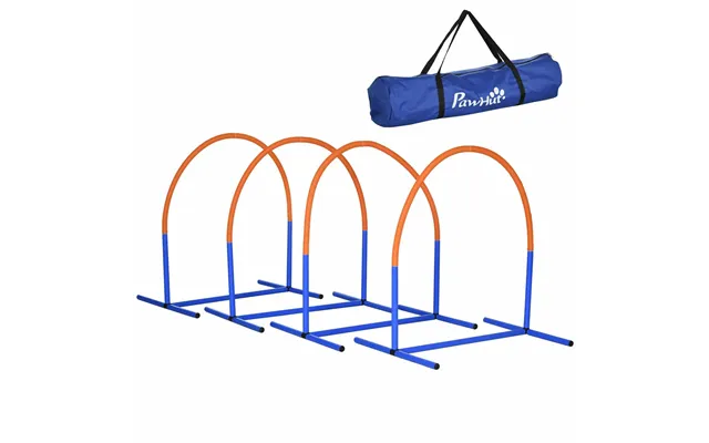 4-delt Hunde Agility Sæt Med Bæretaske - Blå Orange