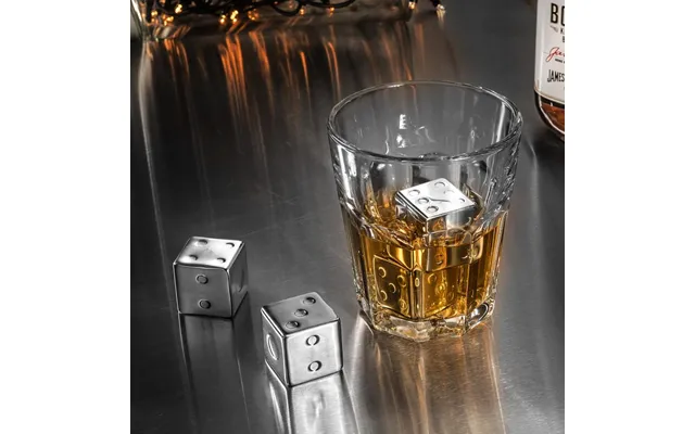 4x Whiskysten I Rustfrit Stål - Terninger