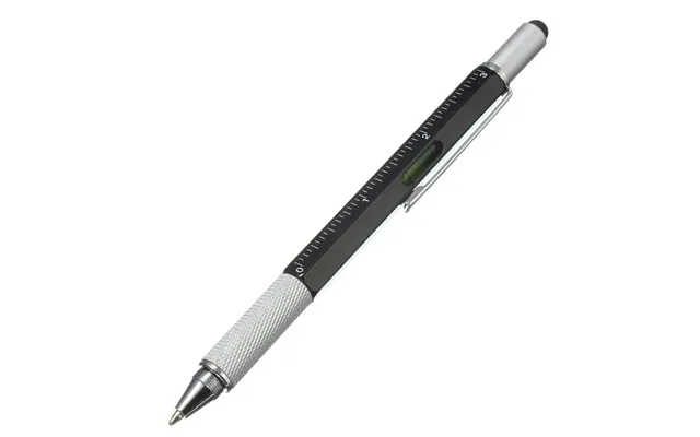 6-i-1 Multifunktionel Pen Til Altmuligmanden - Sort