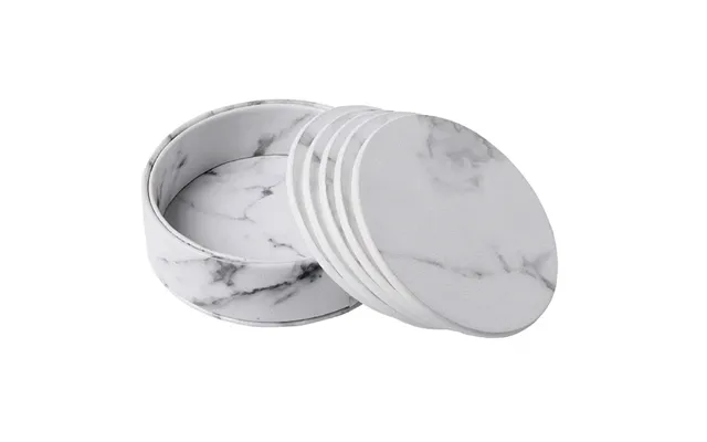 6x Coasters Med Holder - Rund